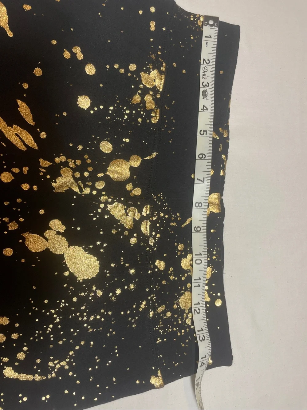 Justice Black Leggings with Gold Splatter